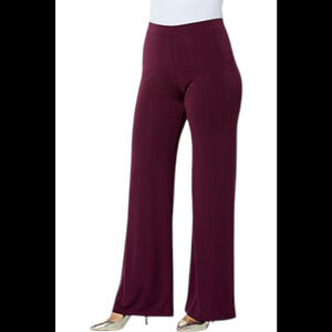 IMAN Global Chic Women's Matt Jersey Knit Flare Pant Sangria - Petite